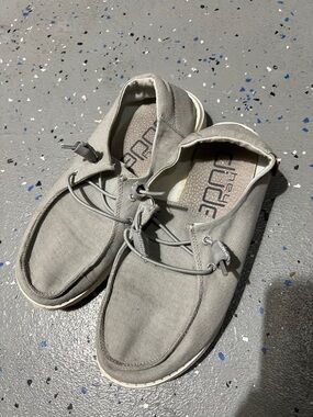 Hey Dude Women's Gray Canvas Slip-On Loafers